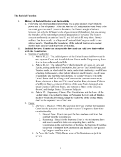 The Judicial Function - Free Law School Outlines Professor Subject