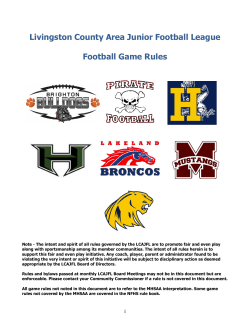 Livingston County Area Junior Football League Football Game Rules