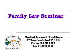 Family Law Seminar - Riverland Community Legal Service Inc.
