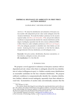EMPIRICAL RELEVANCE OF AMBIGUITY IN FIRST PRICE