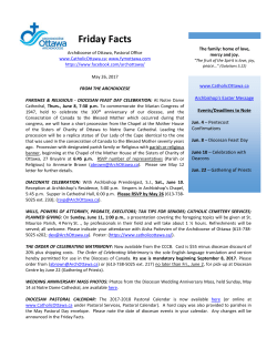 Friday Fax - Archdiocese of Ottawa