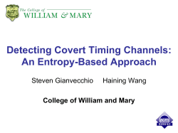 Detecting Covert Timing Channels: An Entropy