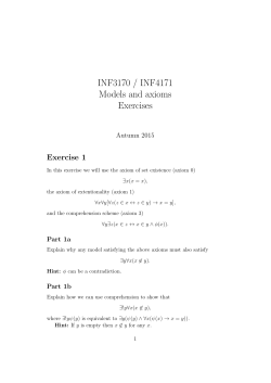 INF3170 / INF4171 Models and axioms Exercises