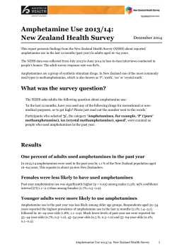 Amphetamine Use 2013/14: New Zealand Health
