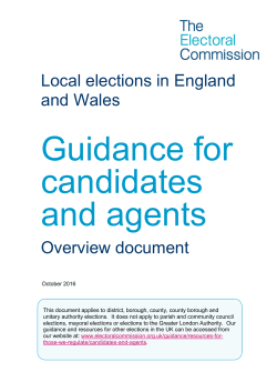Guidance for candidates and agents overview