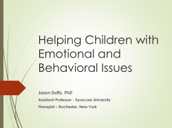 Helping Children with Emotional and Behavior