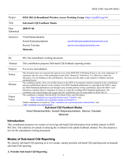 Modes of Sub-band CQI Reporting