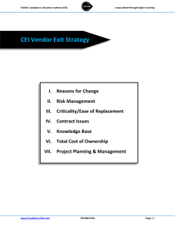 Vendor Exit Strategy