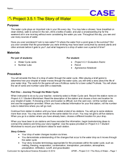 Project 3.5.1 The Story of Water