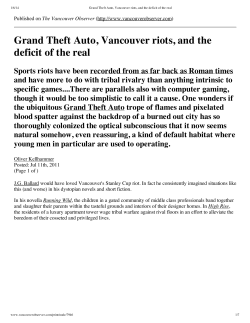 Grand Theft Auto, Vancouver riots, and the deficit of the real