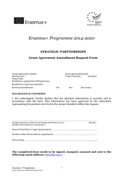 Grant Agreement Amendment Request Form