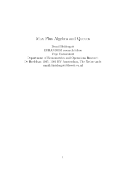 Max Plus Algebra and Queues