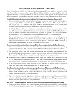 PACIFIC HALIBUT ALLOCATION POLICY -