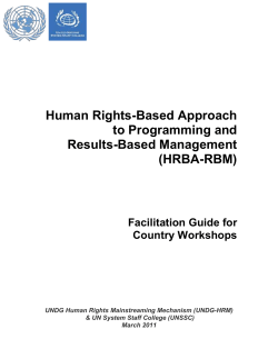 Session 8: Results Based Management and the UNDAF Results