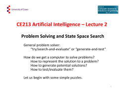 Lecture 2 Problem Solving and State Space Search