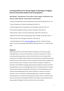Learning Effects for Future Sources of Energy
