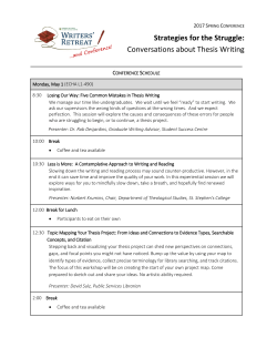Strategies for the Struggle: Conversations about Thesis Writing