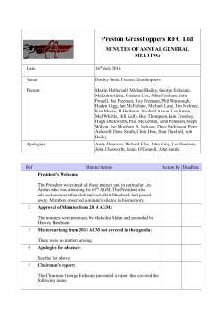 AGM Minutes 2015 - Preston Grasshoppers