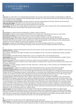 Glossary - Catley Lakeman Securities