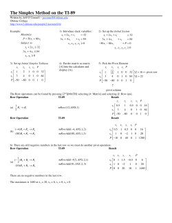 The Simplex Method on the TI-89