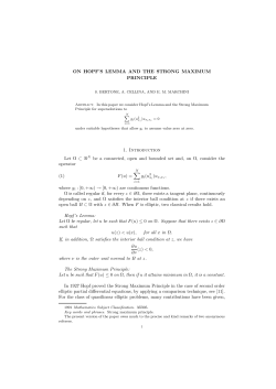 On Hopf`s Lemma and the Strong Maximum Principl