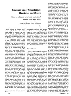 Judgment under Uncertainty: Heuristics and Biases