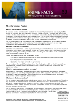 The Caretaker Period What is the caretaker period? In Australia