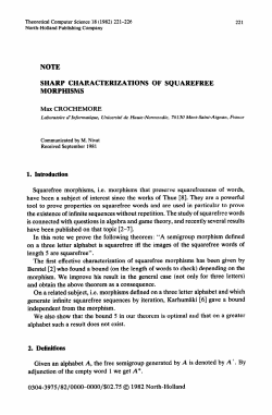 note sharp characterizations of squarefree morphisms