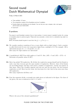 Second round Dutch Mathematical Olympiad