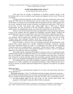 After Neoliberalism, What? - New Rules for Global Finance Coalition