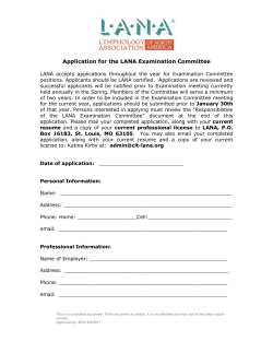 Application for LANA Board of Directors