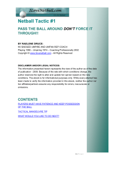 Netball Tactic #1