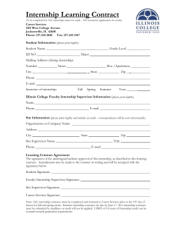 Learning Contract PAGE 2 of 2 / Internship Information