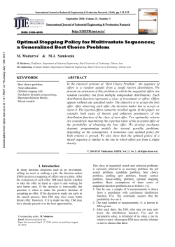 Optimal Stopping Policy for Multivariate Sequences a Generalized