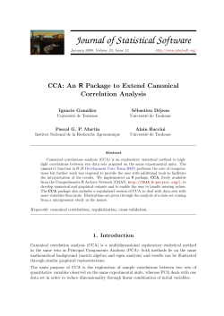 CCA: An R Package to Extend Canonical Correlation Analysis