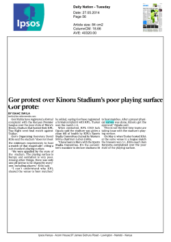 Gor protest over Kinoru Stadium`s poor playing surface