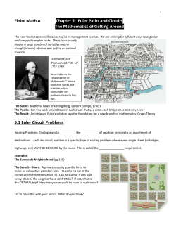 Finite Math A Chapter 5: Euler Paths and Circuits The Mathematics