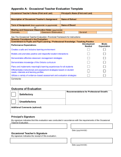 Evaluation Template for Long Term Occasional Teachers*