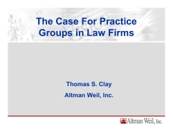 The Case For Practice Groups in Law Firms
