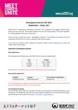 Badminton - European Sports Festival 2017