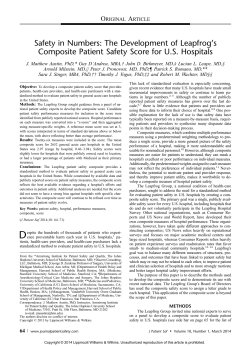 The Development of Leapfrog`s Composite Patient Safety Score for