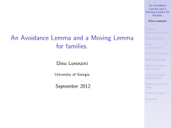 Avoidance Lemma in families and a Moving Lemma