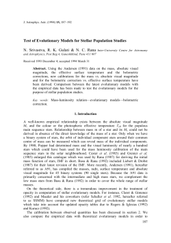 Test of Evolutionary Models for Stellar Population Studies &Nu;