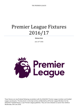 Premier League Fixtures 2016/17