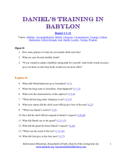 Daniel Training in Babylon - Deliverance Ministries, Household of