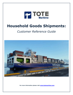 Household Goods Shipments Packet