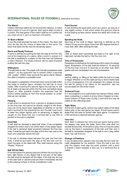 INTERNATIONAL RULES OF FOOSBALL