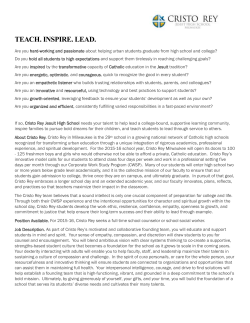 Teach. inspire. lead. - Jesuit Schools Network