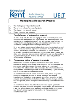 Managing a Research Project