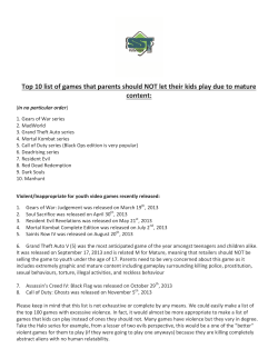 Top 10 list of games that parents should NOT let their kids play due